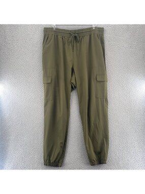StretchTech Pants Women Extra Large Tall Green Dry Quick Joggers Pockets Stretch